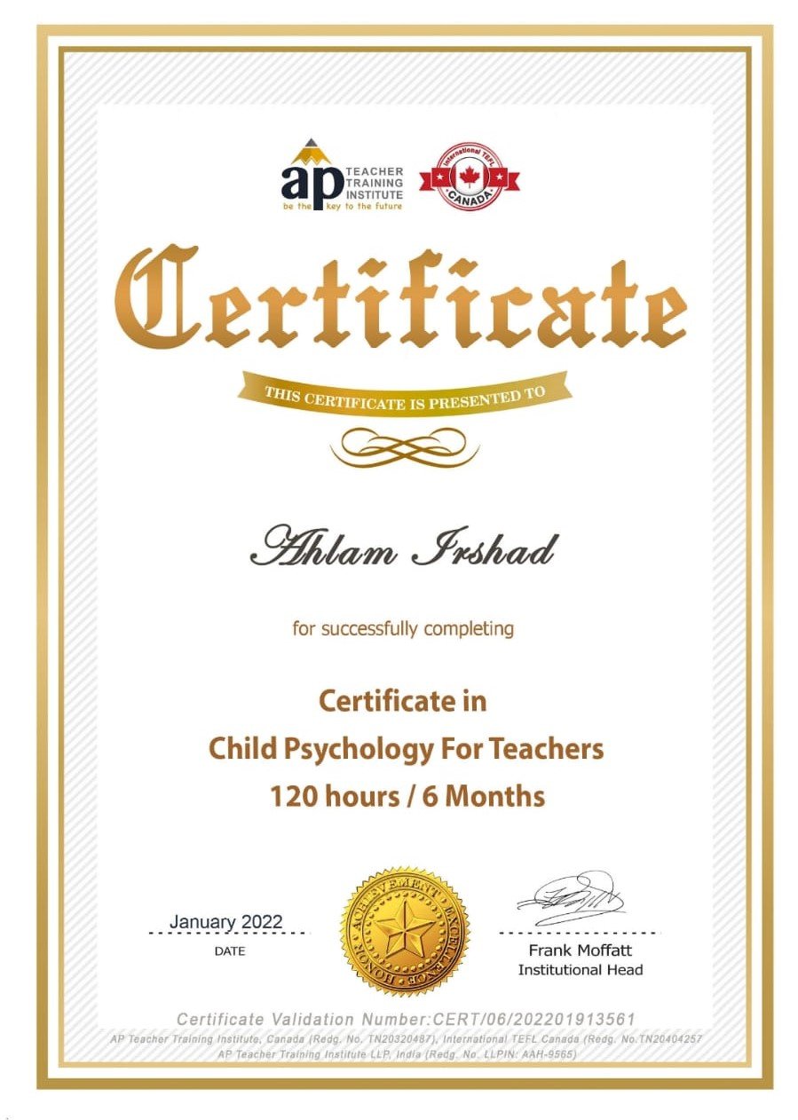 Diploma in child psychology